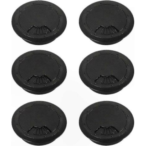 Set mit 6 x 60 mm Kabeldurchführungen für den Schreibtisch zur Kabelorganisation zu Hause und am Arbeitsplatz (1/4)
