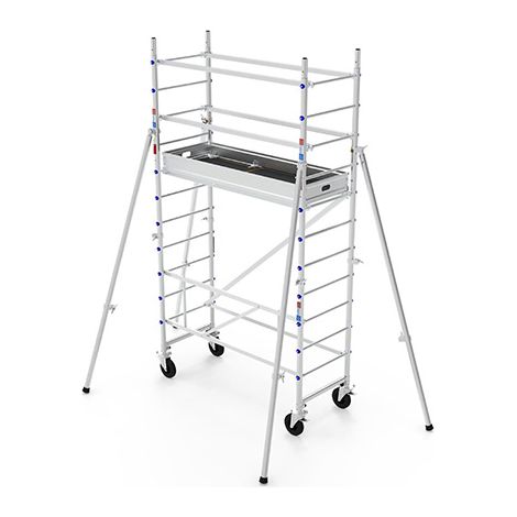 Trabattello mobile 1 piano - Altezza max. di lavoro 4.00m - TOS218L