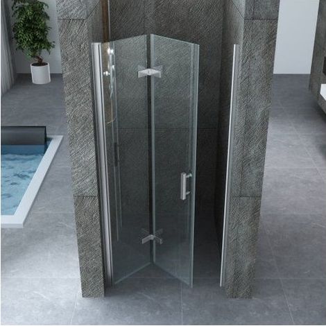 Bagno Italia Porta a libro per doccia singola cm 80 altezza 195 cm cristallo trasparente di 8mm di spessore (1/5)
