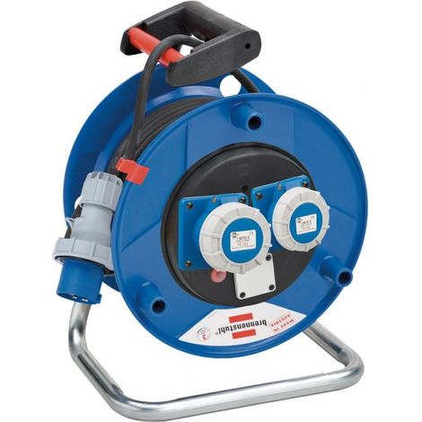 Brennenstuhl 1132826 Avvolgicavo 25 M Serie Garant St Spina Cee 2 Prese Cee Ip67, Blu
