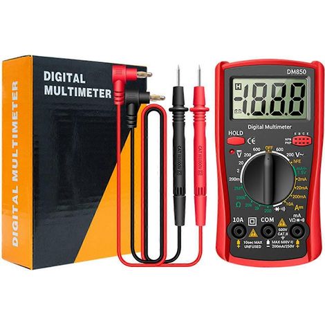Digitales Multimeter, multifunktional, hochpräzise, kleines tragbares Voltmeter-Instrument für den Haushalt, rot