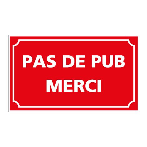 Lot de 2 ADHESIFS PAS DE PUB MERCI (G1404) (1/2)