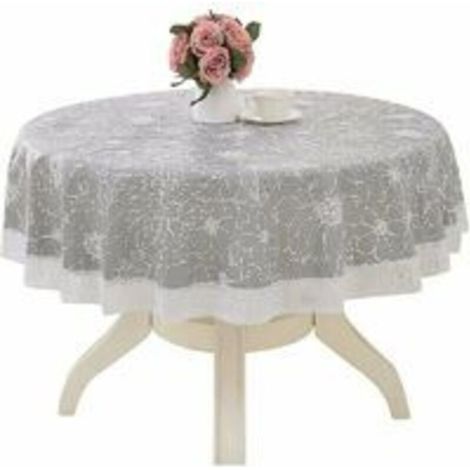SABIR Nappe ronde lavable 180cm imperméable, infroissable et antitache (1/5)