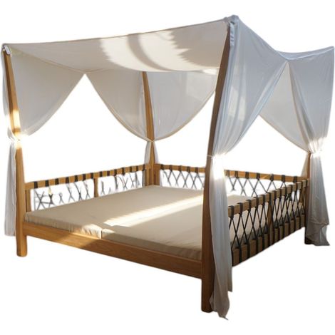 LEVANTE - gazebo letto in teak con cuscini