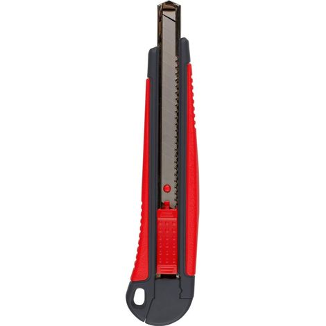 Cutter en Métal de 9 mm, Lame en Acier au Carbone Détachable avec Verrouillage Automatique et Poignée Souple, pour la Maison, le Bureau et les Loisirs Créatifs, Paquet Individuel (1/5)