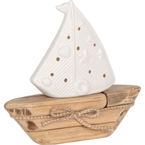 Signes Grimalt Figura Marinera Figuras  Barco Velero Led Marinero Marrón 6x21x20cm 36366