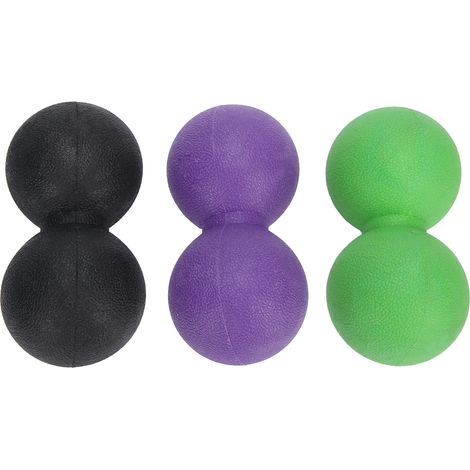 Balle de massage musculaire en silicone pour yoga et fitness - Set de balles de fascia portable (Noir, Violet, Vert) (1/5)