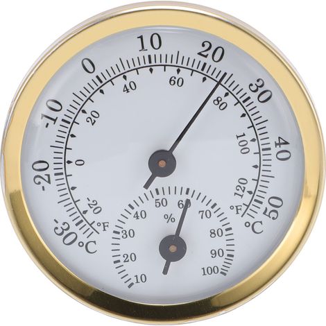 Thermomètre Hygromètre Intérieur Alliage Aluminium Cadran Double Échelle Celsius Fahrenheit Précis pour Maison Laboratoire (1/5)