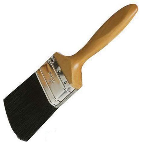 Pinceau - Soie De Porc - Manche Bois Naturel - Embout Acier Inoxydable - 75 mm - Unité