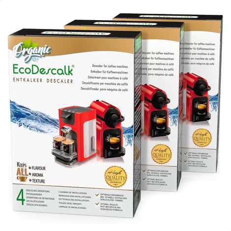 Détartrant Machine à Café Écologique 3 x 4 Sachets Unidoses en Poudre Anticalcaire Naturel Compatible Nespresso, Dolce Gusto, DeLonghi, Tassimo, Machines Automatiques et Expresso (1/5)