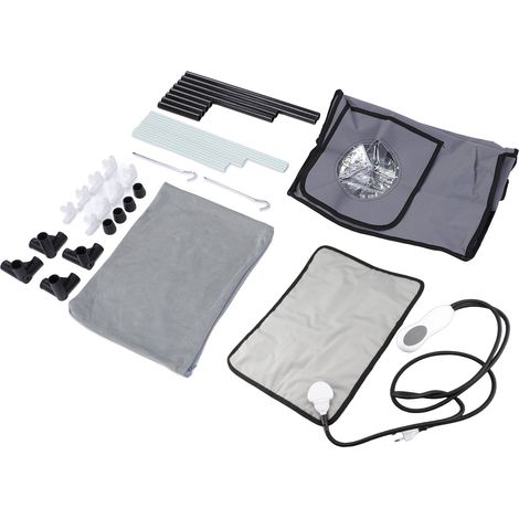 Niche surélevée chauffée pour chat, anti-griffures, coupe-vent, résistante à l'eau et pliable, isolée, pour intérieur et extérieur, prise UE 220 V (1/5)