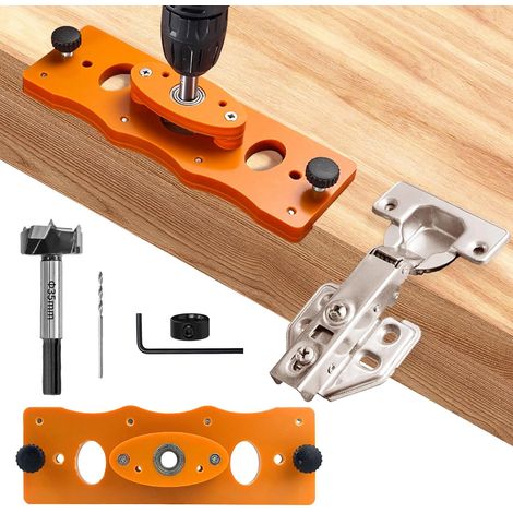 JSSEVN - 35mm Hinge Drilling Jig, Hinge Jig, For woodworking doors and cabinets, Woodworking tool (1/5)