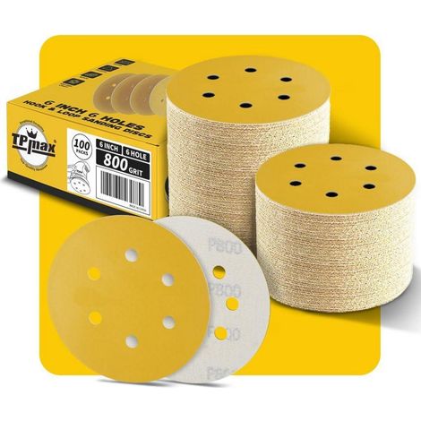Schleifscheiben 150mm 6 Loch 800 Körnung 100 Klett P 800 - 100 Pack (1/5)