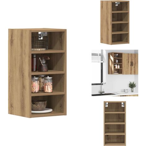 Armoire suspendue chêne artisanal 30x29,5x60 cm bois ingénierie - Armoire Suspendue - Armoires Suspendues - Armoire De Cuisine - Armoire De Rangement (1/5)