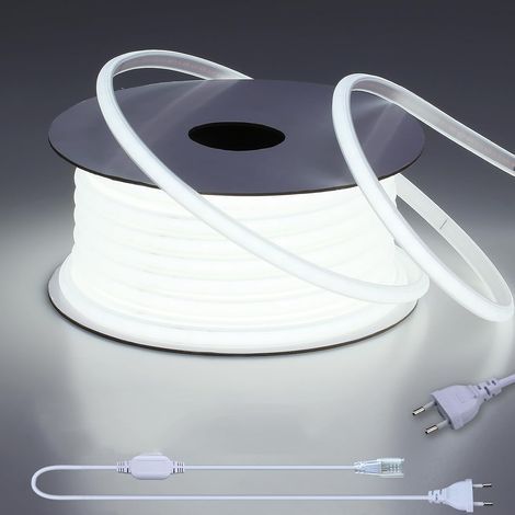 220V Ruban LED COB Exterieur Etanche 30M,6000K Blanc Froid Flexible Découpable Bande LED CRI 80+ Sans Transformateur,pour Chambre,Gaming,Bureau,Pergola Extérieur (1/5)