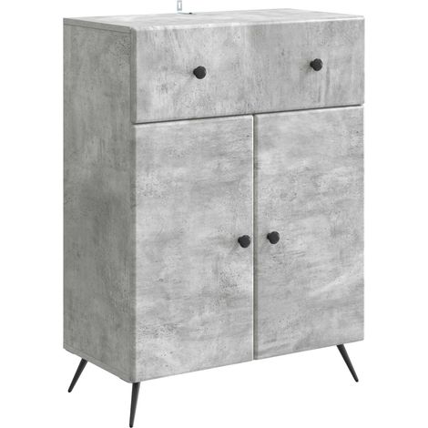 vidaXL  Sideboard  Concrete Grey 66 x 34.5 x 90 cm Engineered Wood