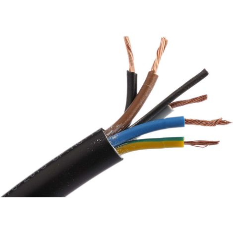 Câble d'alimentation RS PRO 5G0,75 mm², gaine PVC Noir, 100m ( Prix pour Bobine de 100 Mètres )