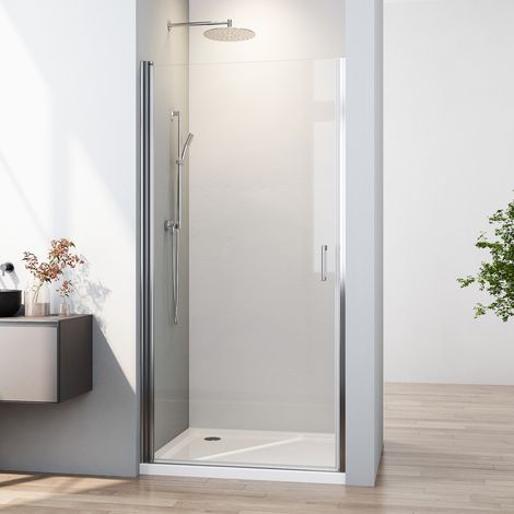 Duschtür 90x195 cm, Nischentür Pendeltür Duschkabine Nische Verstellbereich von 89-91cm, 6mm Nano-Beschichtung ESG Sicherheitsglas (1/5)