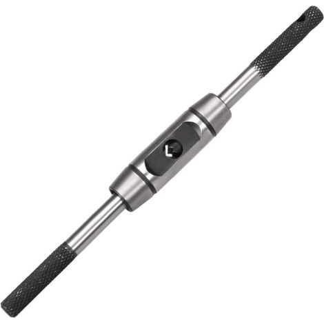 1 pièce Clé à taraud réglable, poignée moletée en acier, pour tarauds métriques M1 à M8, usage manuel ou sur perceuse