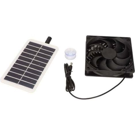 Jeffergarden Ventilateur d'extraction de panneau d'énergie solaire 15W élimination des odeurs à économie d'énergie extracteur d'air à énergie solaire Portable pour les maisons d'animaux de comp (1/4)