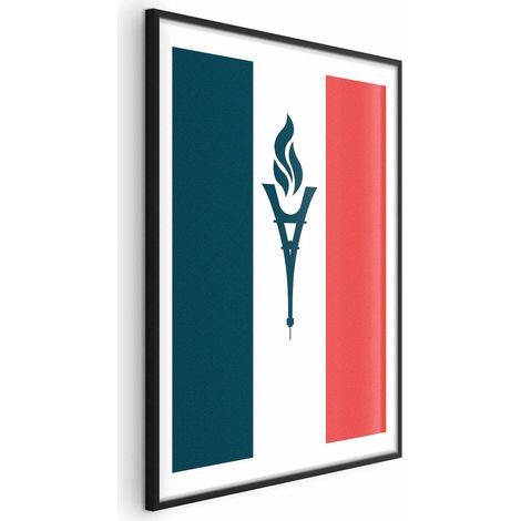 Manifesto - Bandiera francese con candela (1/4)