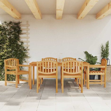 vidaXL Set da Pranzo da Giardino 7 pz in Legno Massello di Teak (1/4)