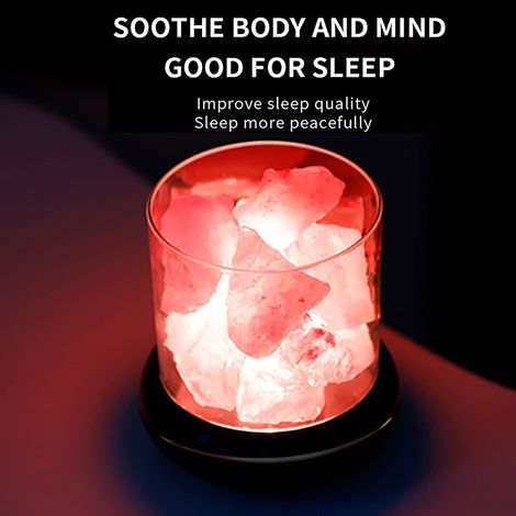Lampe de sel en cristal de sel, veilleuse, diffuseur d'arômes USB, lampe de sel colorée, diffuseur d'huiles essentielles pour le bureau, le yoga et la chambre. (1/5)