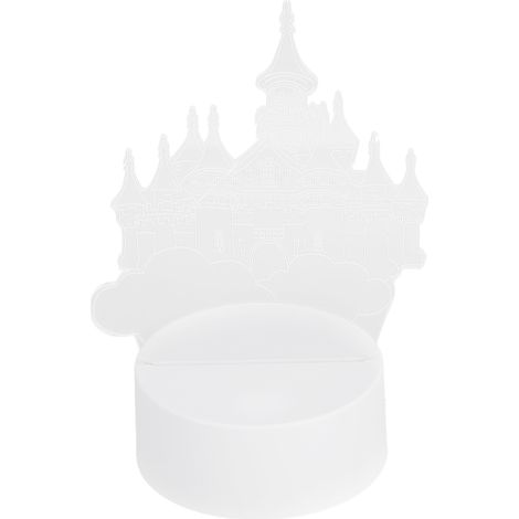 Veilleuse LED USB 3D Château Lampe Décorative pour Cadeaux de Fête Chambre Salon 5V (1/5)
