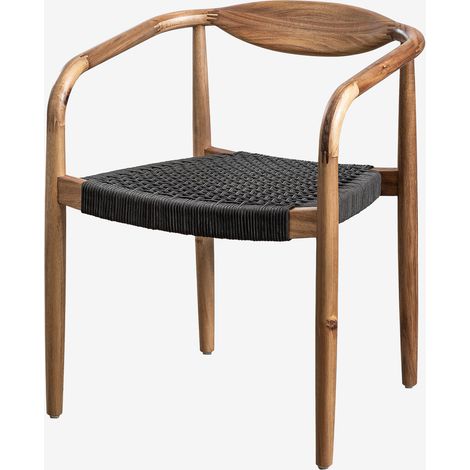 Sedia da pranzo Mallory in legno di acacia e corda intrecciata SKLUM