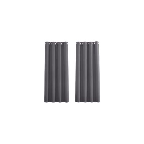 JSSEVN - Cortina opaca para interior/exterior con ojales, impermeable para jardín, patio, balcón, 132 x 213 cm, gris oscuro, 1 panel (1/5)