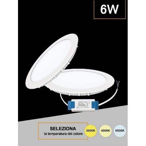Pannello Led A Incasso Faretto Slim 6 Watt 3 Colori Luce Bianca Calda Naturale (1/4)