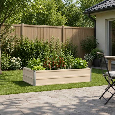 vidaXL Cama de Jardín Elevada Marfil 100 x 80 x 24 cm (1/5)