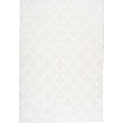 Tapis Vintage Fait Main "Monroe I" Blanc 81 x 150 cm (1/4)