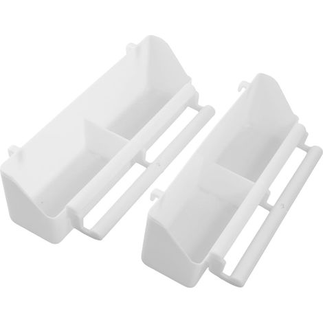 Lot de 2 Mangeoire, Double compartiment, Plastique, Crochet fixation, Perruche (1/5)