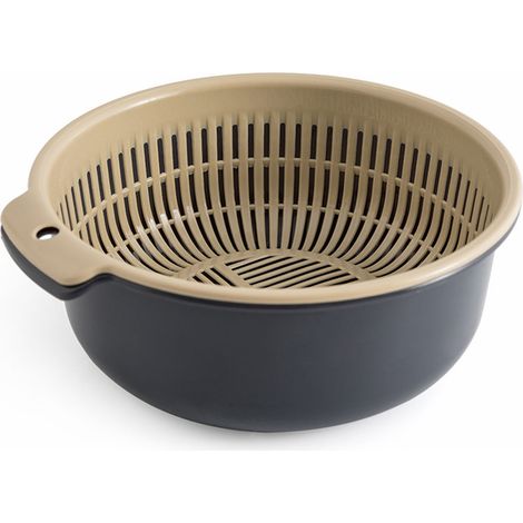 Panier à lavage double étage égouttoir rapido légumes fruits bol passoire cuisine set (1/5)