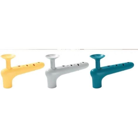 3 pcs Butée de poignée en silicone - Protection contre les collisions - Coussinets muraux - Bouton de tasse - Couvercle à ventouse - Poignée de porte - Silencieux - bleu/gris/jaune (1/5)