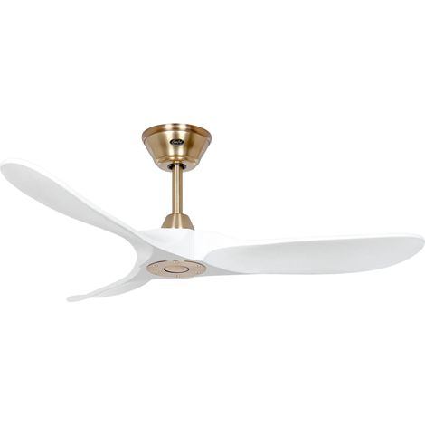 Ventilateur de plafond Eco Genuino DC 122 Laiton-Blanc (1/5)