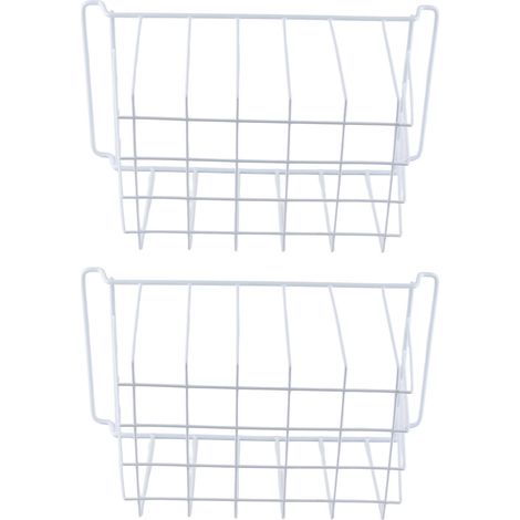 Set di 2 cestelli per frigorifero e congelatore, grandi contenitori in filo metallico per la casa, organizer per dispensa con manici, 39 x 20 x 20 cm / 15,4 x 7,9 x 7,9 pollici (1/5)