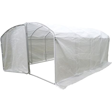 Serre tunnel 12 m² – Dimensions L. 300 x P. 400 x H. 195 cm – Toile PE armée 140 g/m² anti-UV – Structure en acier Ø 32 mm – Jany France