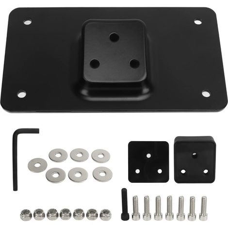 Support de plaque d'immatriculation incliné 3 trous pour moto, kit complet en acier et caoutchouc (1/5)
