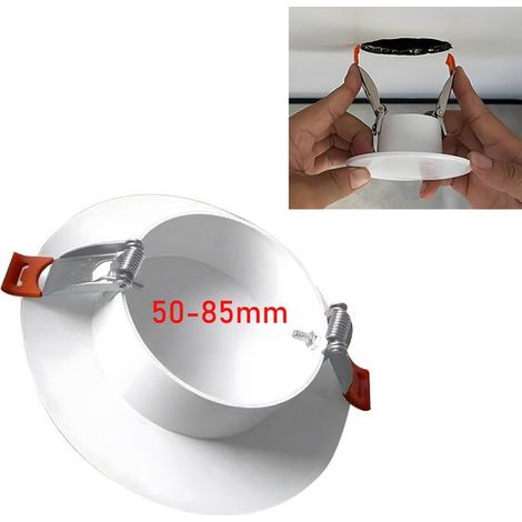 Plaque de finition ronde en ABS Ø9,4 cm – Couvercle de recouvrement pour ouvertures murales de 50 à 85 mm – Pour canalisations d’eau et installations électriques – Intérieur et extérieur – Blanc (1/5)