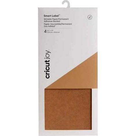 Pack de 4 feuilles Cricut Joy Smart Label 13,9 x 30,4 cm Marron kraft