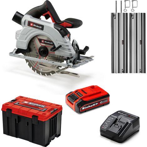 Einhell Professional Akku Handkreissäge TP-CS 18/190 Li BL Kit Power X-Change (18 V, 190 mm Sägeblatt, Brushless, 65 mm Schnitttiefe, , inkl. 4,0 Ah Akku und Ladegerät, E-Case M, Führungsschiene) (1/5)