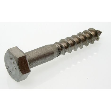 Vis à bois tête hexagonale - Tirefond - Inox A2 8x60 mm - Boîte de 100