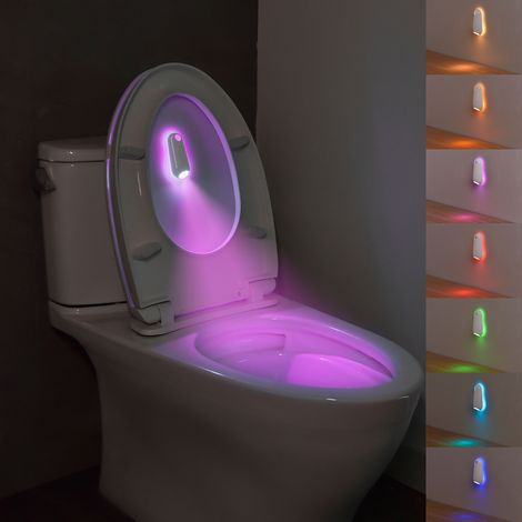 2er-Set LED-RGB-Nachtlichter mit Bewegungsmelder, wasserdichte Stimmungsleuchte für Flur, WC und Badezimmer, mehrfarbige Nachtbeleuchtung-lsw (1/5)