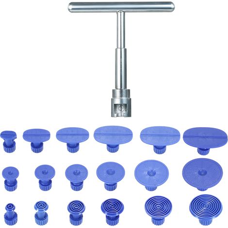Herramienta de reparación de abolladuras sin pintura para carrocerías de automóviles, martillo deslizante en forma de T con 18 pestañas para reparar daños por granizo. (1/5)