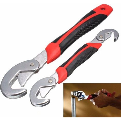 Clé À Molette Réglable - Ouverture 8–22 mm - 28 cm Et 21,5 cm - Pour Bricolage Et Réparation Automobile - Lot De 2 (1/4)