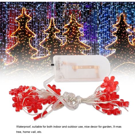 Guirlande lumineuse féérique de 2 m avec 20 LED en fil de cuivre, alimentée par piles, pour décoration de Noël et de mariage (blanc froid) (1/5)