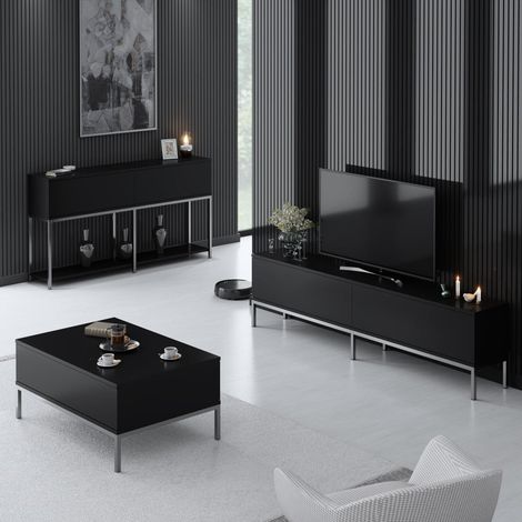 Möbelset Black Lord - Couchtisch + TV-Schrank + Kommode –