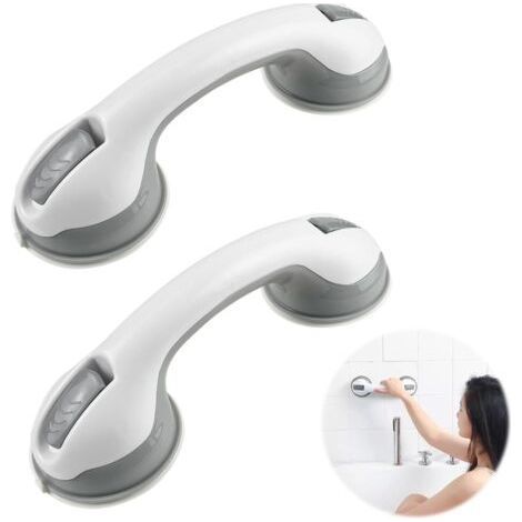 2 PCS Poignée Ventouse Baie Vitrée, Barre de Douche Ventouse, Barre de Maintien Douche, Main Courante Imperméable et Antidérapante, Adapté Aux Personnes Handicapées, âgées et Blessées (1/5)